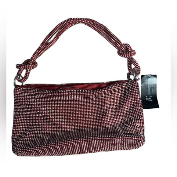 INC Elegant Bordeaux Women's Bag Rhinestone - Picture 2 of 4
